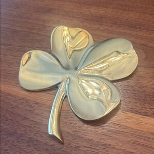 Vintage 1984 Stamped Gerity 24K Gold Electro Plate 4 Leaf Clover Paper Weight